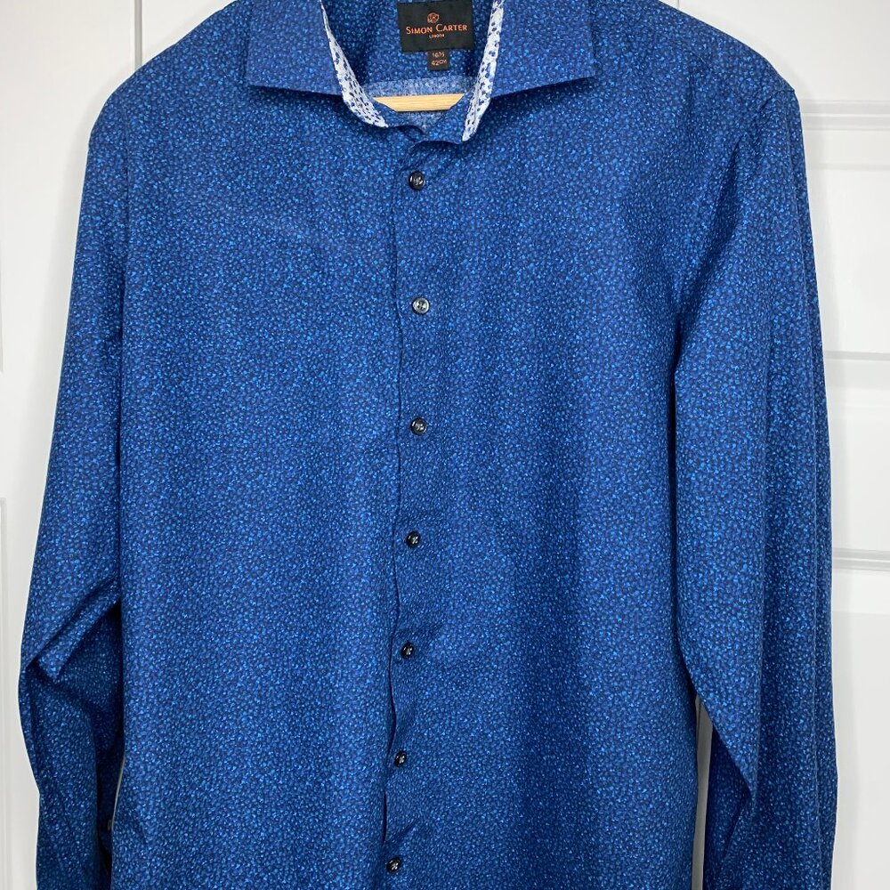 Simon Carter Blue Pattened Shirt